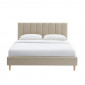 Lit double MARIUS tissu beige 160x200 sommier inclus|Lit Adulte|Baita Home