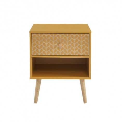 Table de chevet CAPUCINE ocre et effet chêne 40cm|Chevet|Baita Home