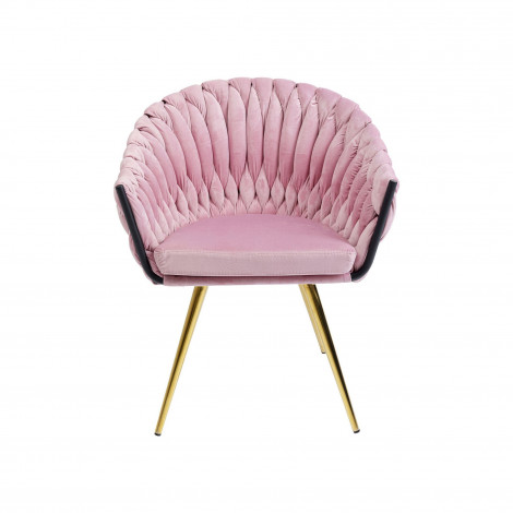 Chaise avec accoudoirs Knot velours rose Kare Design|Chaise|Kare