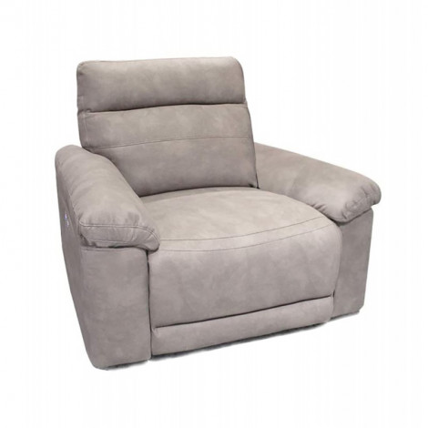 Fauteuil relaxation motorisé en tissu suédine beige doux - CLARA|Fauteuil / Chauffeuse|Meuble et moi