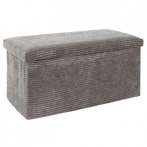 Banc Coffre Pliable Côtelé "Scott" 76cm Taupe|Banquettes / Bancs / Poufs|Paris Prix