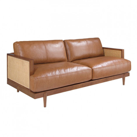 Canapé 3 Places en Cuir "Garth" 205cm Marron|Canape|Paris Prix