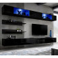 Meuble TV Mural Design "Fly VIII" 320cm Noir|Meuble TV|Paris Prix