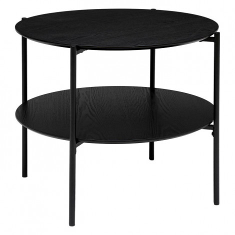 Table Basse Ronde 2 Niveaux "Kemi" 63cm Noir|Table Basse|Paris Prix