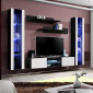Meuble TV Mural Design "Fly XIX" 260cm Blanc & Noir|Meuble TV|Paris Prix
