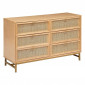 Commode 6 Tiroirs Cannage "Rayo" 120cm Naturel|Commode|Paris Prix