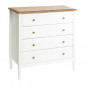 Commode 4 Tiroirs en Bois "Solen" 85cm Blanc|Commode|Paris Prix