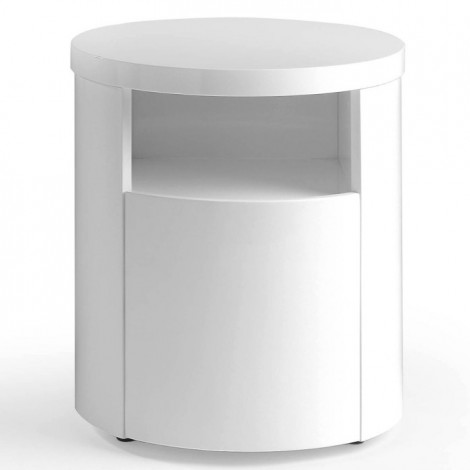 Table de Chevet Design 1 Tiroir "Palmi" 48cm Blanc|Chevet|Paris Prix