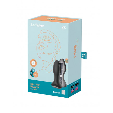 Plug vibrant Rotator Plug 2+ noir - Satisfyer|Plug et Jouets Anal|NatureCoquine