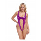 Body rose métallisé ouvert à l'entrejambe - Cotelli Lingerie|Lingerie et Vêtement Femme|NatureCoquine