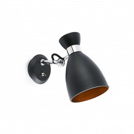 Applique noire et dorée avec interrupteur|Appliques murales|Lampe Avenue