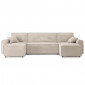 Canapé panoramique MIRA convertible velours grège 6 places|Canape|Baita Home