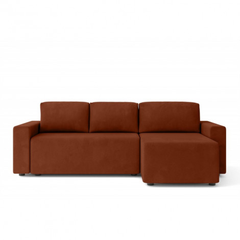 Canapé angle MAX convertible velours terracotta 4 places|Canape|Baita Home
