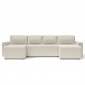 Canapé panoramique MAX convertible velours côtelé beige 6 places|Canape|Baita Home