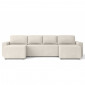Canapé panoramique MAX convertible velours beige 6 places|Canape|Baita Home