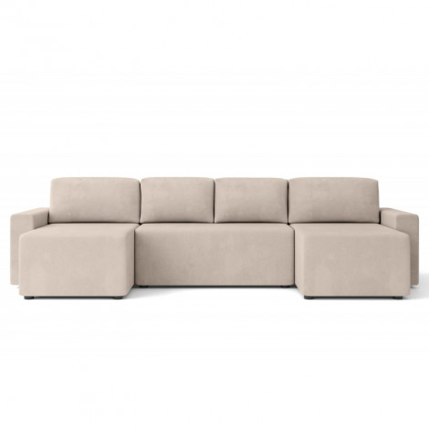 Canapé panoramique MAX convertible velours grège 6 places|Canape|Baita Home