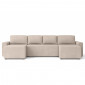 Canapé panoramique MAX convertible velours grège 6 places|Canape|Baita Home