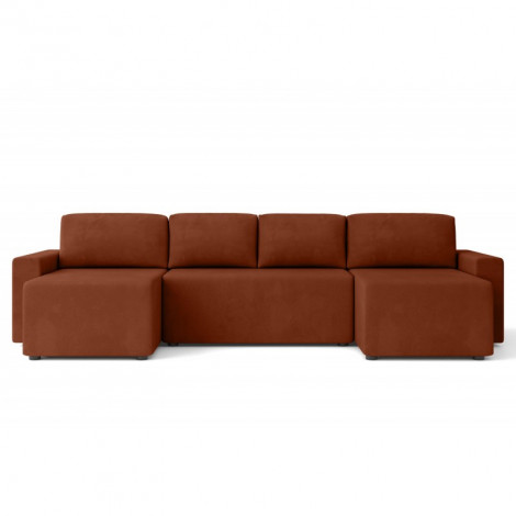 Canapé panoramique MAX convertible velours terracotta 6 places|Canape|Baita Home
