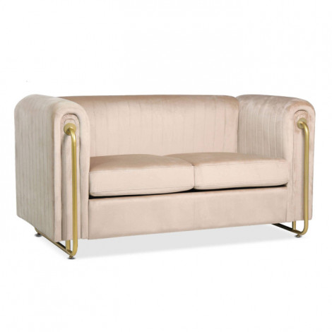 Canapé 2 Places Art Déco "Warold" 151cm Taupe Clair|Canape|Paris Prix