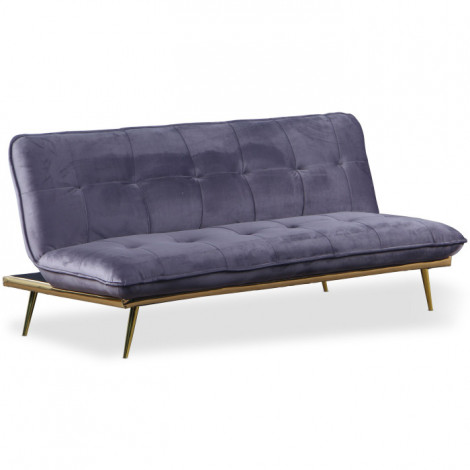 Canapé Convertible en Velours "Floran" 182cm Gris|Canape|Paris Prix
