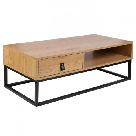 Table Basse Bois & Métal "Abbott" 100cm Naturel|Table Basse|Paris Prix
