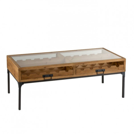 Table Basse Range-Bouteilles "Vin" 120cm Naturel|Table Basse|Paris Prix