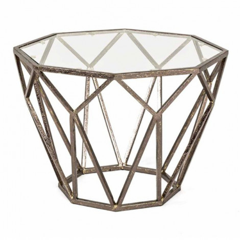 Table d'Appoint Design en Verre "Nila" 55cm Bronze|Table Basse|Paris Prix