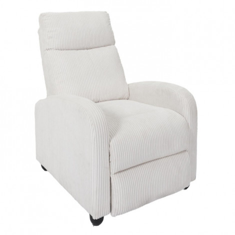 Fauteuil de Relaxation Côtelé "Scott" 100cm Beige|Fauteuil / Chauffeuse|Paris Prix