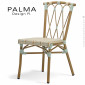 Chaise pour café terrasse extérieur PALMA, structure aluminium peint, assise et dossier tressage osier synthétique.|Chaise|100chaises