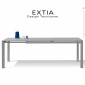 Table repas rectangulaire d'extérieur extensible EXTIA-250, structure acier galvanisé finition peint, avec rallonge intégrée.|Table|100chaises