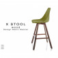 Tabouret X-STOOL Wood 65 - piétement bois noyer assise coque - Lot de 2 unités|Tabouret|100chaises Tabouret X-STOOL Wood 65 - piétement bois noyer assise coque - Lot de 2 unités|Tabouret|100chaises