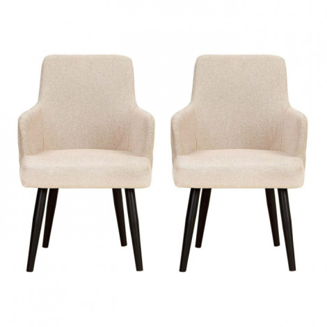 Lot de 2 Fauteuils Design "Gitega" 84cm Beige|Fauteuil / Chauffeuse|Paris Prix