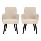 Lot de 2 Fauteuils Design "Gitega" 84cm Beige|Fauteuil / Chauffeuse|Paris Prix
