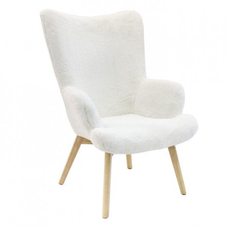 Fauteuil Imitation Fourrure "Helsinki" 100cm Blanc|Fauteuil / Chauffeuse|Paris Prix