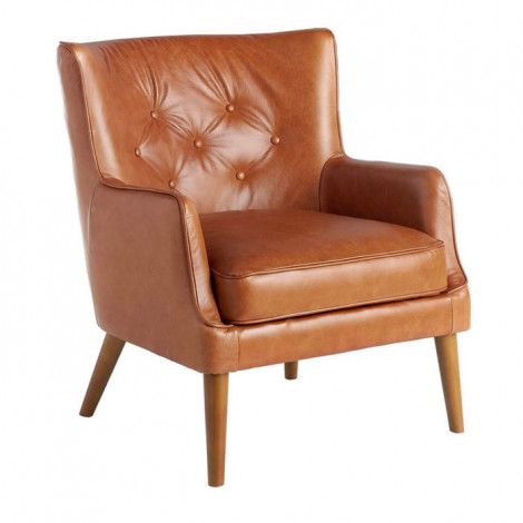 Fauteuil Design en Cuir "Ocama" 89cm Marron|Fauteuil / Chauffeuse|Paris Prix