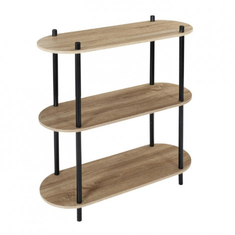 Étagère 3 Niveaux "Cobe" 80cm Marron|Bibliothèque|Paris Prix