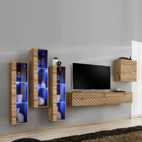 Ensemble Meuble TV "Switch Lamel XIII" 330cm Naturel|Meuble TV|Paris Prix