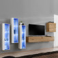 Ensemble Meuble TV "Switch Lamel XIII" 330cm Naturel & Blanc|Meuble TV|Paris Prix