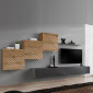 Ensemble Meuble TV "Switch Lamel X" 330cm Gris & Naturel|Meuble TV|Paris Prix