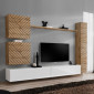 Ensemble Meuble TV "Switch Lamel VIII" 280cm Blanc & Naturel|Meuble TV|Paris Prix