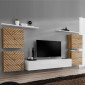 Ensemble Meuble TV "Switch Lamel IV" 320cm Blanc & Naturel|Meuble TV|Paris Prix