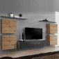 Ensemble Meuble TV "Switch Lamel IV" 320cm Gris & Naturel|Meuble TV|Paris Prix
