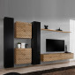 Ensemble Meuble TV "Switch Lamel VI" 330cm Naturel & Noir|Meuble TV|Paris Prix