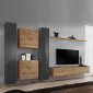 Ensemble Meuble TV "Switch Lamel VI" 330cm Naturel & Gris|Meuble TV|Paris Prix