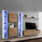 Ensemble Meuble TV "Switch Lamel XVI" 330cm Naturel & Blanc|Meuble TV|Paris Prix
