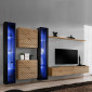 Ensemble Meuble TV "Switch Lamel XVI" 330cm Naturel & Noir|Meuble TV|Paris Prix