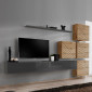 Ensemble Meuble TV "Switch Lamel IX" 310cm Gris & Naturel|Meuble TV|Paris Prix