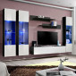 Meuble TV Mural Design "Fly III" 310cm Blanc & Noir|Meuble TV|Paris Prix