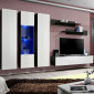 Meuble TV Mural Design "Fly V" 310cm Blanc & Noir|Meuble TV|Paris Prix