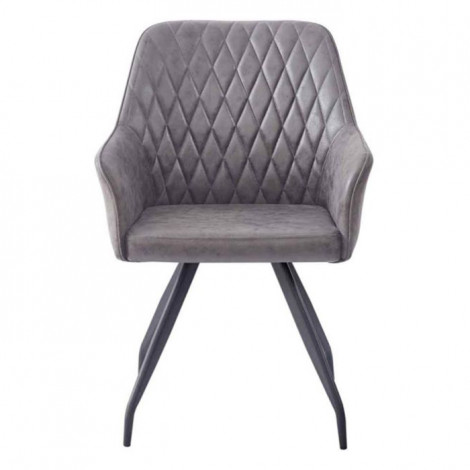 Chaise Design Matelassée "Amber" 86cm Gris Foncé|Chaise|Paris Prix